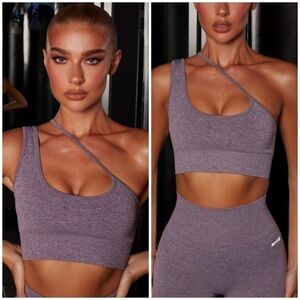 BO and Tee Strive Seamless Asymmetric Crop Top in Purple